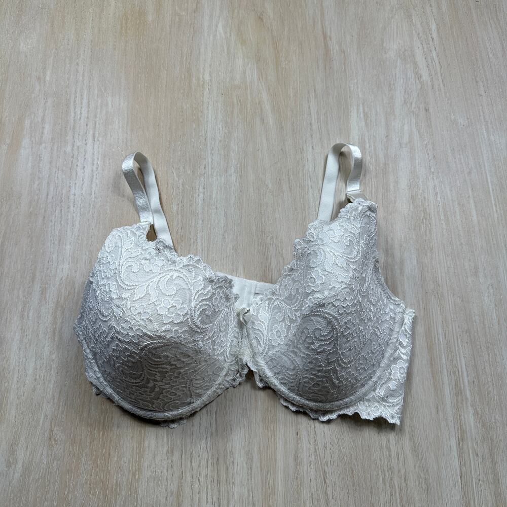Smart & Sexy Bra Women’s 42D White Floral Lace Underwire Padded Full Coverage